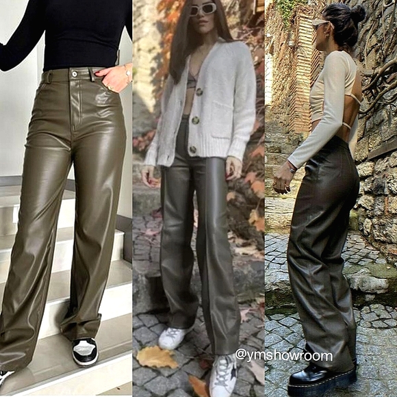 🔥Last 1🔥ZARA Full length faux leather pants - Picture 1 of 3